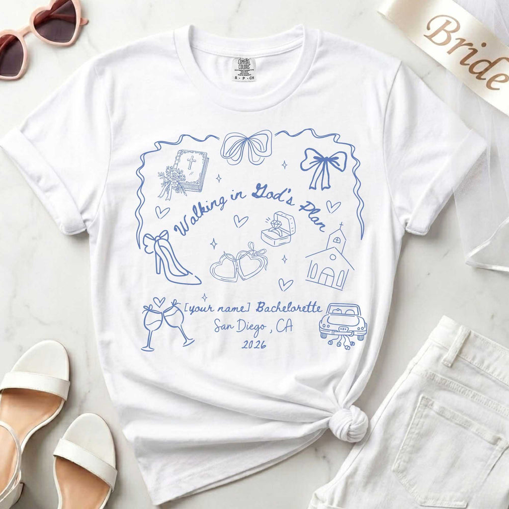 Walking in God's Plan Custom Christian Bachelorette T-Shirt