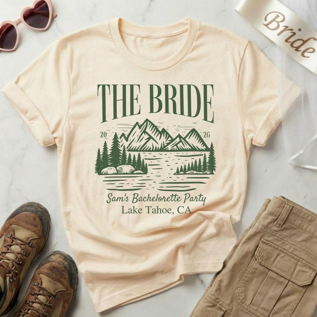 Matching Camp Bachelorette Shirts | Bride Squad Camping Bach Party Shirt - YellownBlue