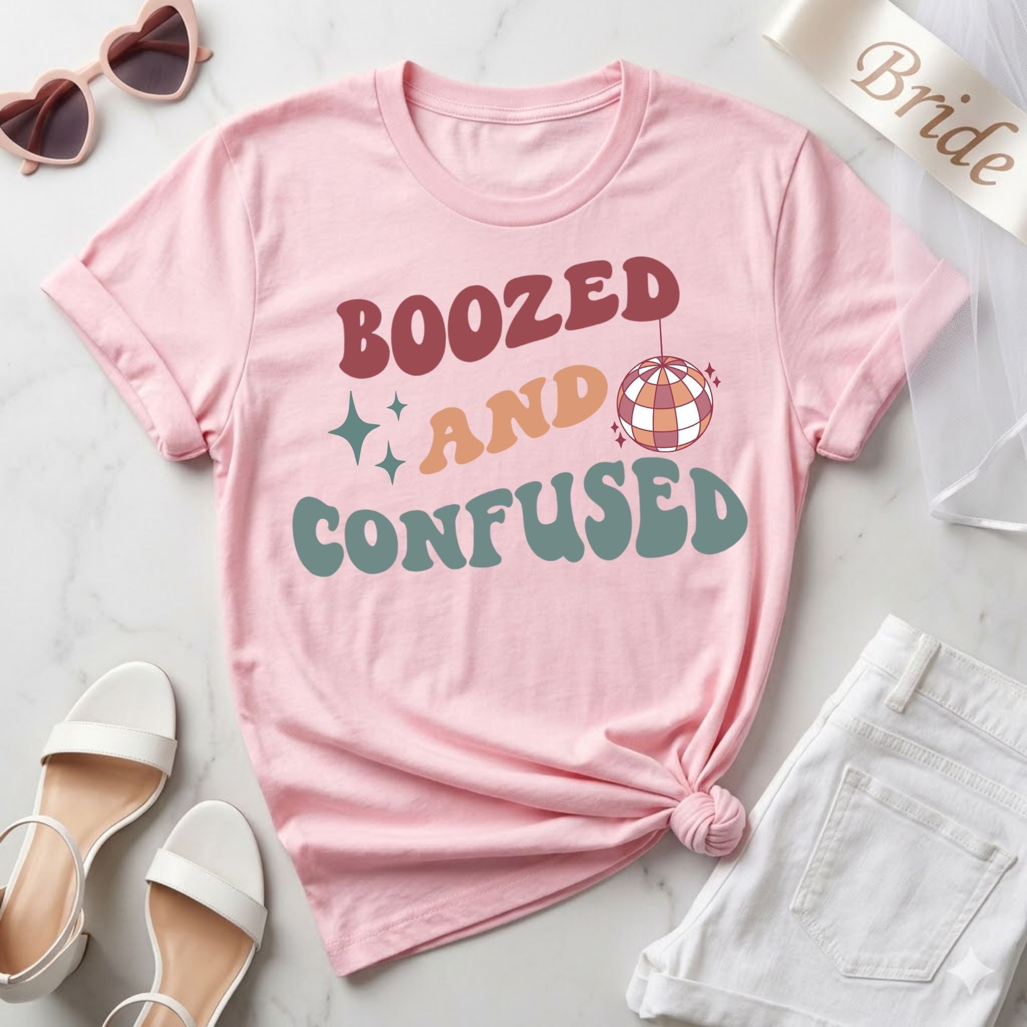 Dazed and Engaged Bride & Bach Matching Group Shirts | Funny Disco Bachelorette Party Shirt