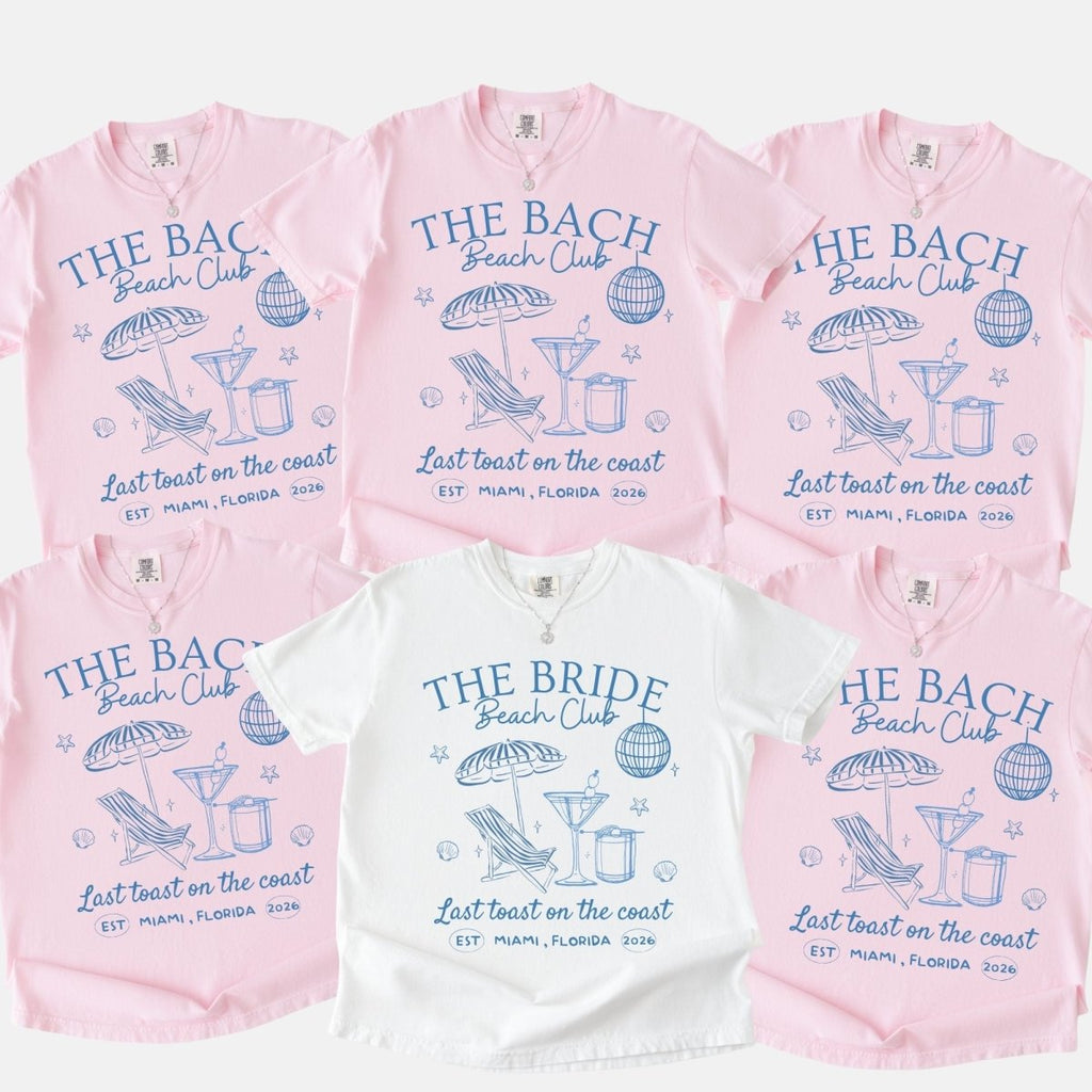Beach Bachelorette T-Shirt | Bride Squad Bach Party Trip Shirt - YellownBlue