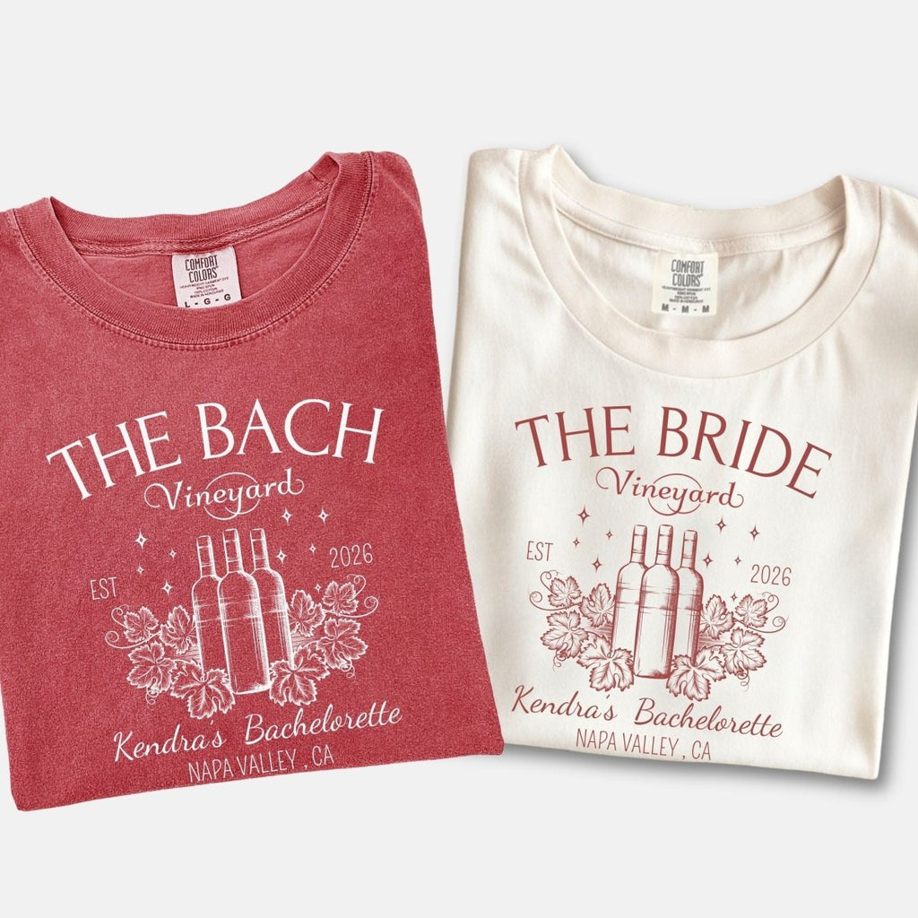 Matching Wine Themed Bachelorette T-Shirt | Winery Bach Party Shirt - YellownBlue