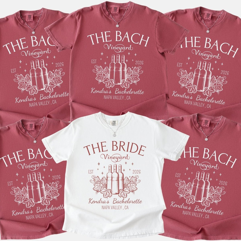 Matching Wine Themed Bachelorette T-Shirt | Winery Bach Party Shirt - YellownBlue