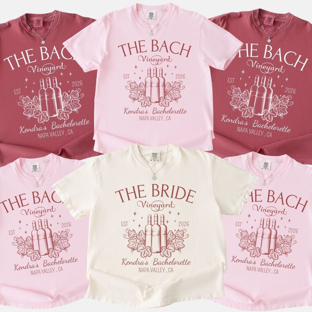 Matching Wine Themed Bachelorette T-Shirt | Winery Bach Party Shirt - YellownBlue