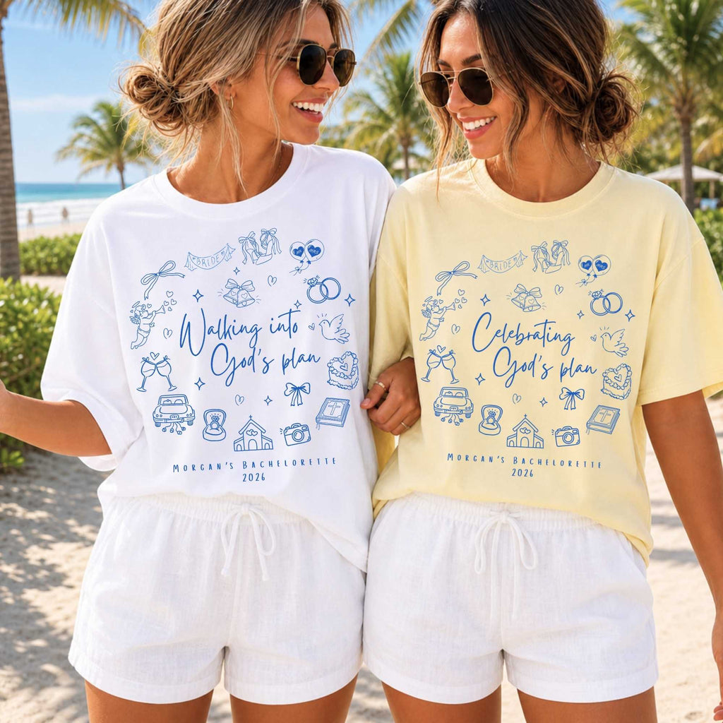 Walking Into God's Plan Bride T-Shirt | Custom Christian Bachelorette Tee