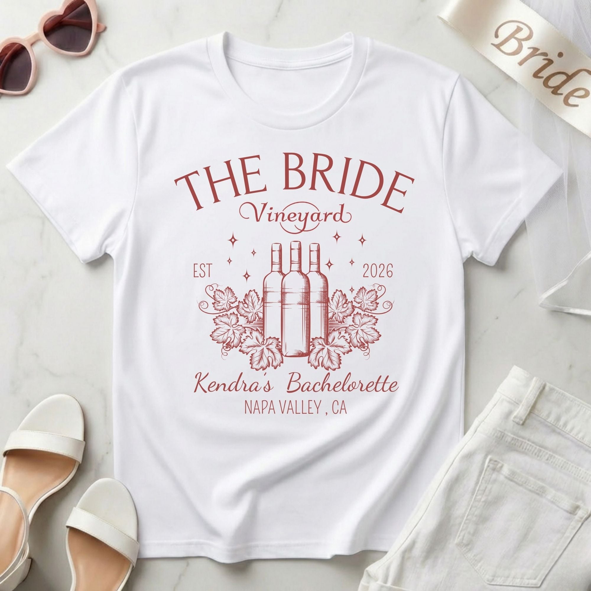 Matching Wine Themed Bachelorette T-Shirt | Winery Bach Party Shirt