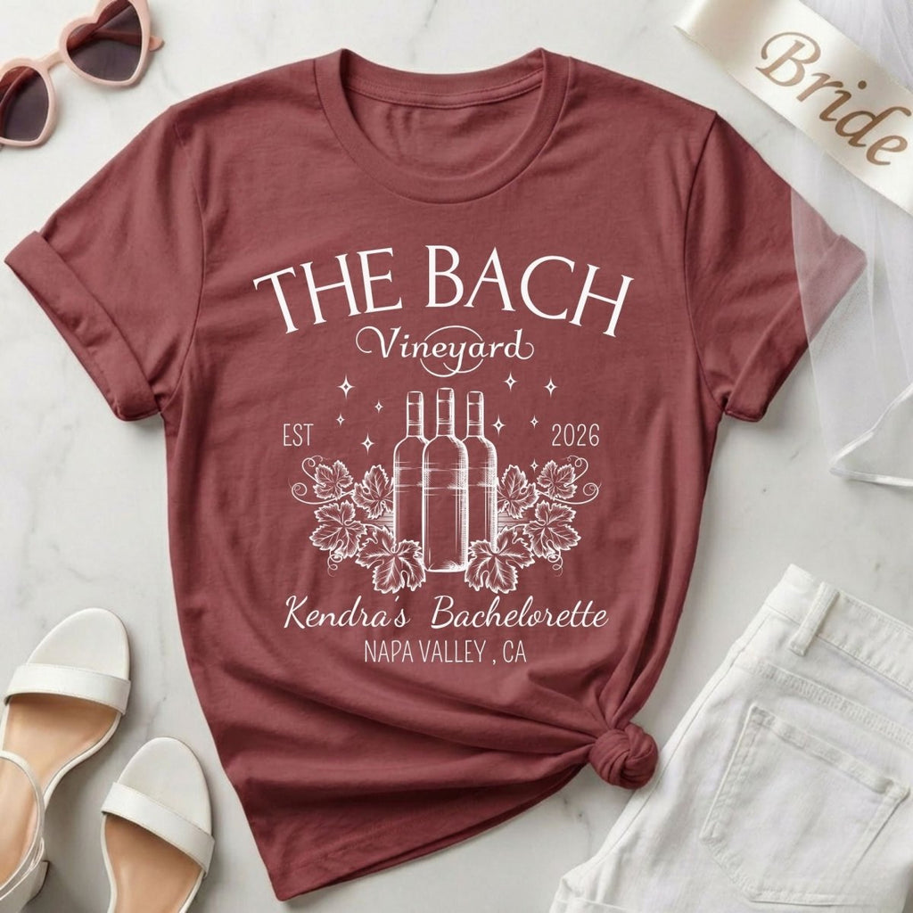Matching Wine Themed Bachelorette T-Shirt | Winery Bach Party Shirt - YellownBlue