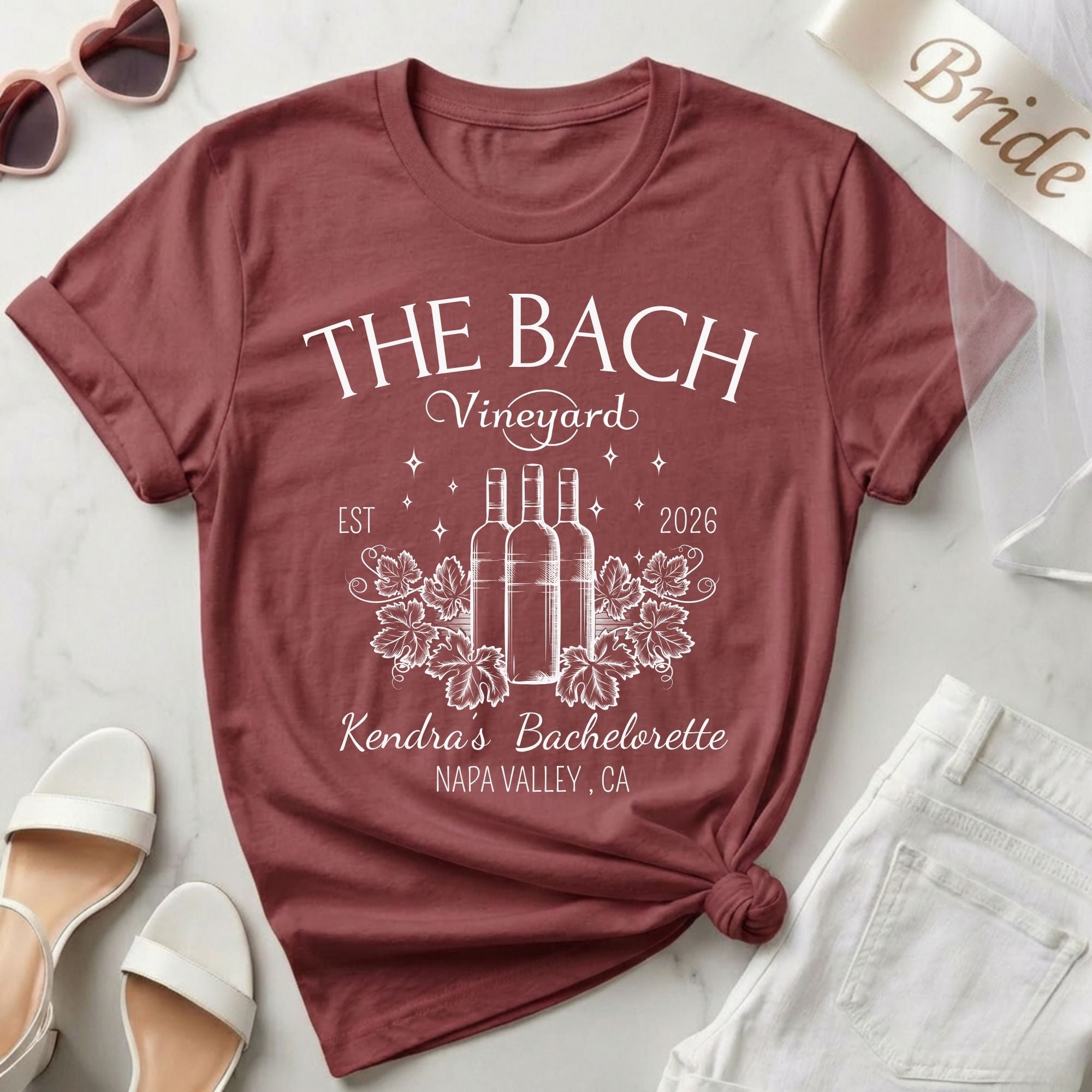 Matching Wine Themed Bachelorette T-Shirt | Winery Bach Party Shirt