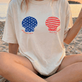 All American Bride Seashell Bachelorette Custom T-Shirt - YellownBlue