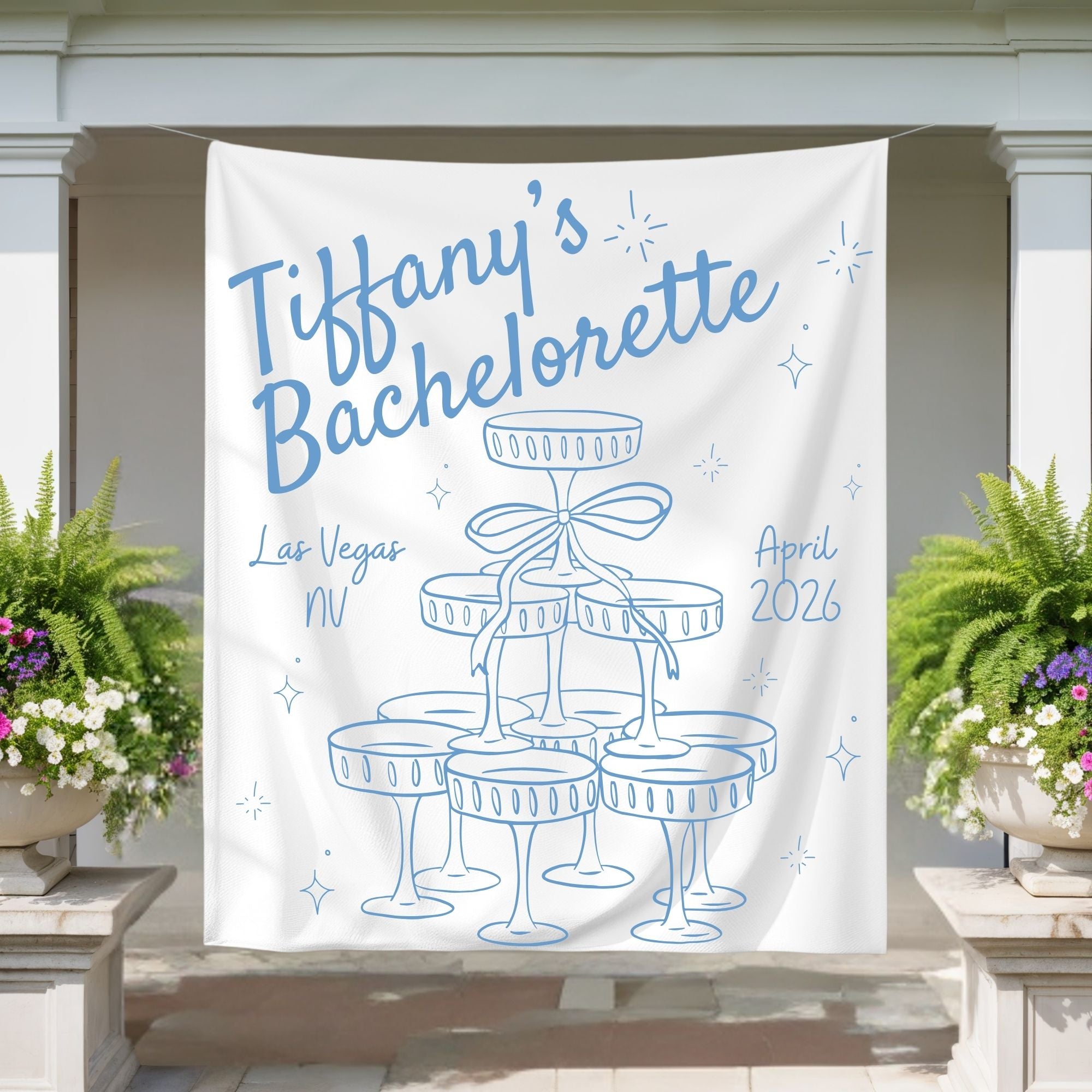 Bachelorette party banner photo backdrop for bride squad bach weekend decorations