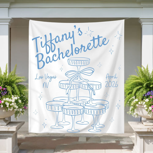 Bachelorette party banner photo backdrop for bride squad bach weekend decorations