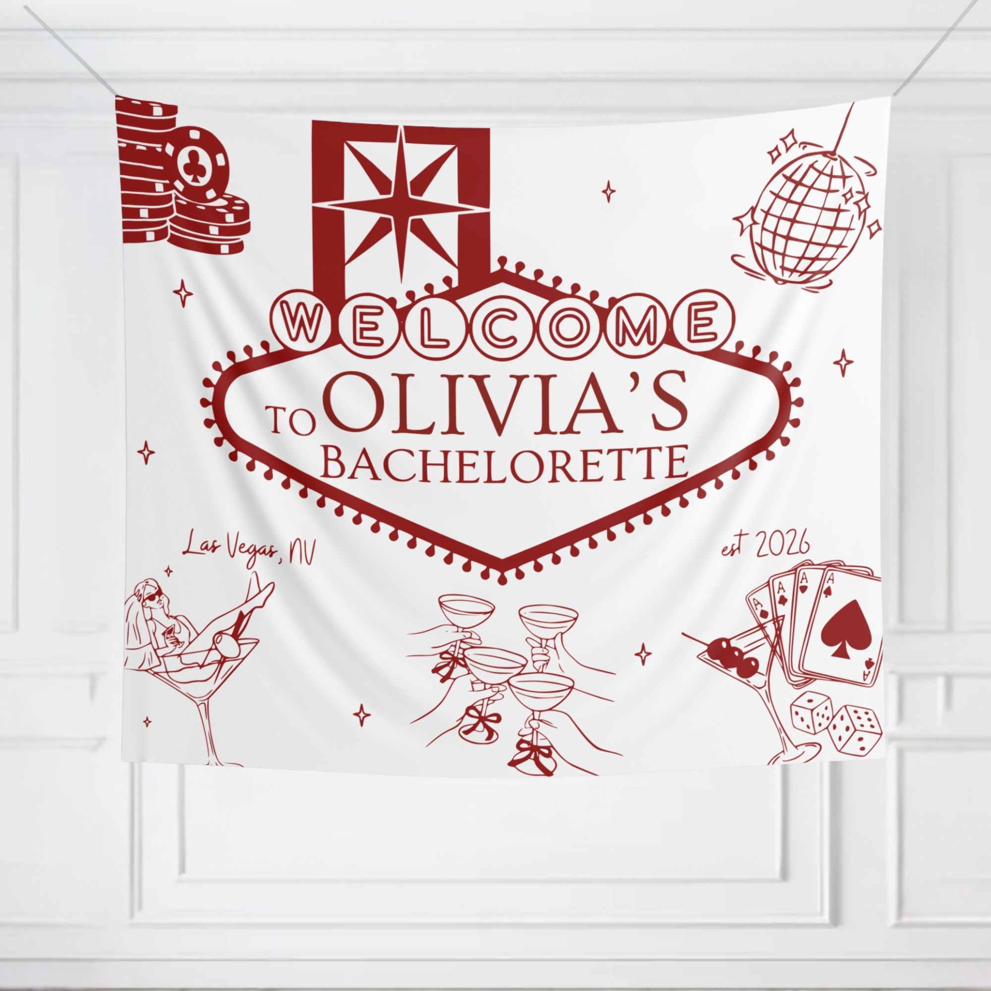 Las Vegas Bachelorette Party Banner | Casino Bride Squad Bach Party Decorations